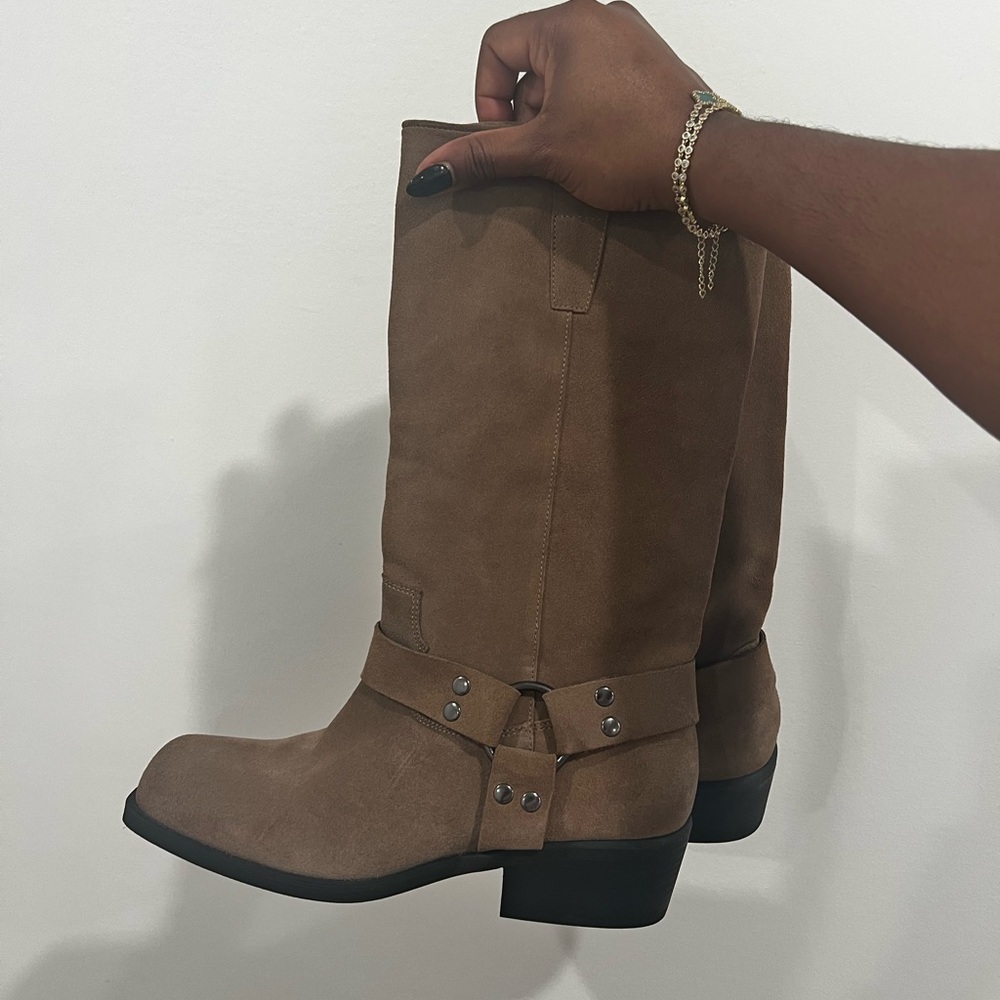 Steve Madden Ruskin Brown Cowboy Distressed Boots